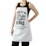 White Polyester Custom Teacher Apron by Jacket Field