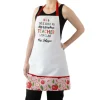 White Polyester Apple Teacher Apron Modern All-Over Print by Jacket Field