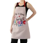 Colourful Polyester Teacher Typography Apron by Jacket Field