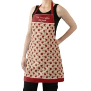 Red Apples Polyester Teacher Apron Personalised School Gift by Jacket Field