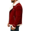 Mens Red RAF A2 Santa Claus Leather Bomber Christmas Jacket by Jacket Field