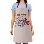 Colourful Polyester Teacher Typography Apron by Jacket Field