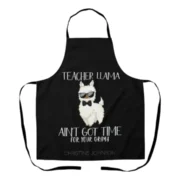 Colourful Polyester Teacher Llama Apron Funny Custom Name Gift for Teachers by Jacket Field
