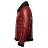 Men’s Red Faux Leather Christmas Jacket Santa Inspired Winter Bomber by Jacket Field