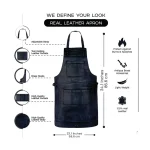 Black Wax Full Grain Leather Apron by Jacket Field