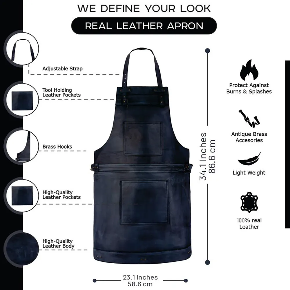 Butcher Full Grain Handmade Leather Apron by Jacket Field