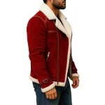 Mens Red RAF A2 Santa Claus Leather Bomber Christmas Jacket by Jacket Field