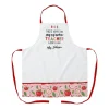 White Polyester Apple Teacher Apron Modern All-Over Print by Jacket Field
