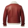 Men’s Red Shearling Sheepskin Leather Christmas Jacket Biker by Jacket Field