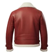 Men’s Red Shearling Sheepskin Leather Christmas Jacket Biker by Jacket Field