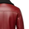 Men’s Red Faux Leather Christmas Jacket Santa Inspired Winter Bomber by Jacket Field