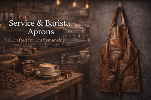 Premium Barista Apron | Leather & Canvas Workwear