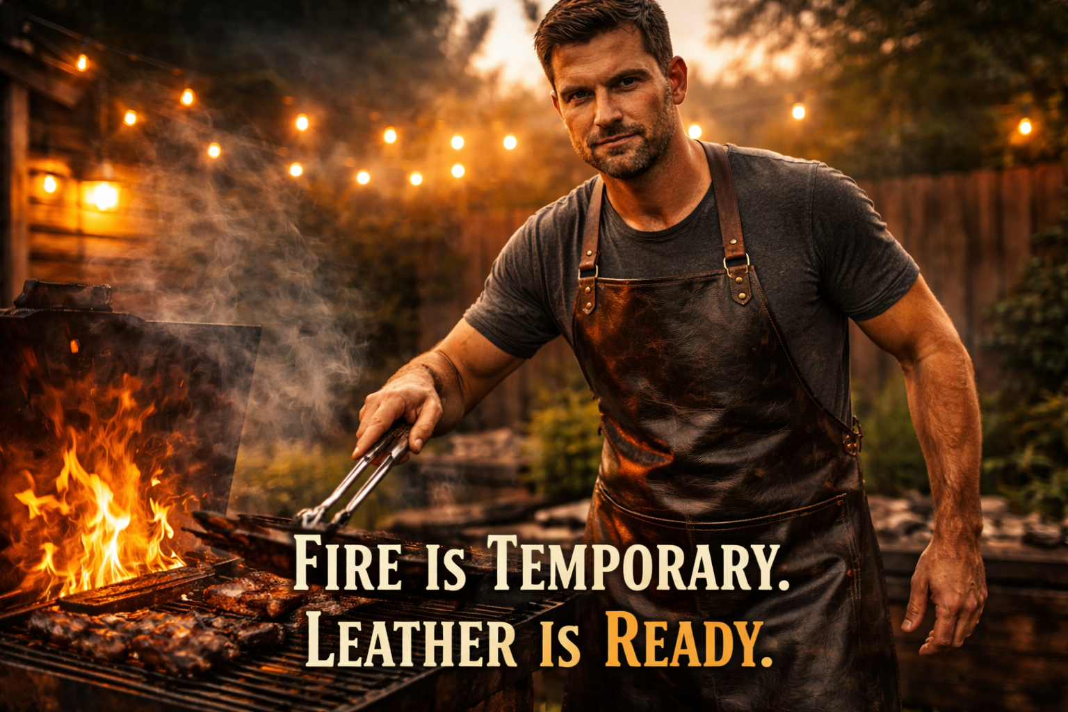 Leather BBQ Apron: Fire, Smoke & Leather in Harmony