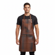 Wayland Cognac Brown Leather Apron by Jacket Field
