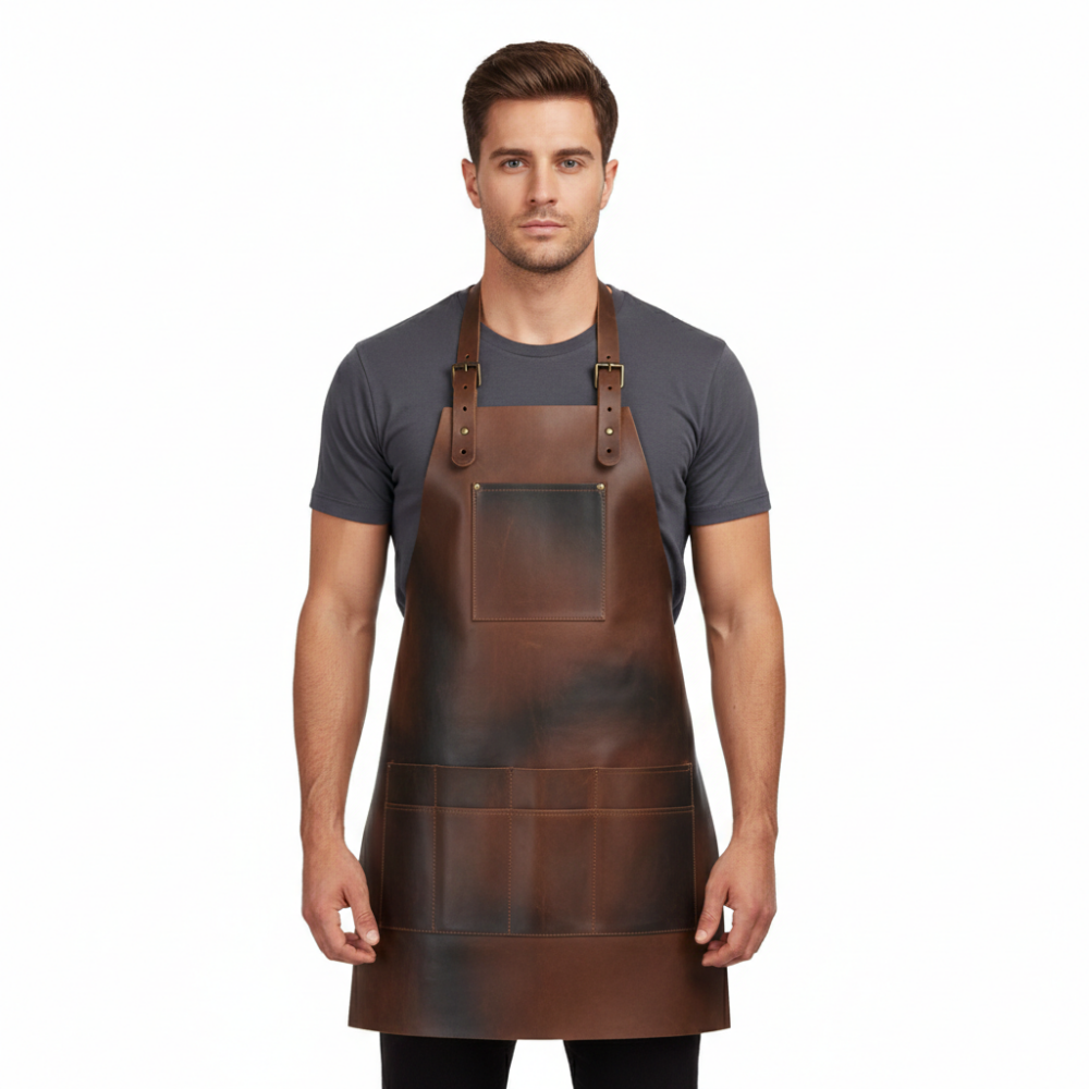 The Nick Woodworking Leather Apron by Jacket Field