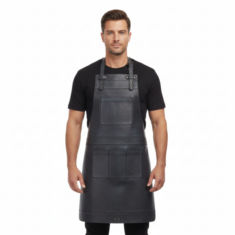 Black Wax Full Grain Leather Apron by Jacket Field