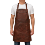 Ragnar Dark Brown Full Grain Leather Apron by Jacket Field