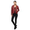Women’s Red Lambskin Biker Leather Christmas Jacket Handmade