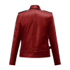 Women’s Red Lambskin Biker Leather Christmas Jacket Handmade