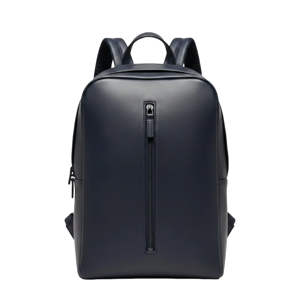 Men & Women Navy-Blue Cowhide Leather Backpack by Jacket Field