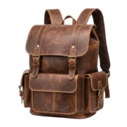 Men’s Vintage Brown Cowhide Leather Backpack by Jacket Field