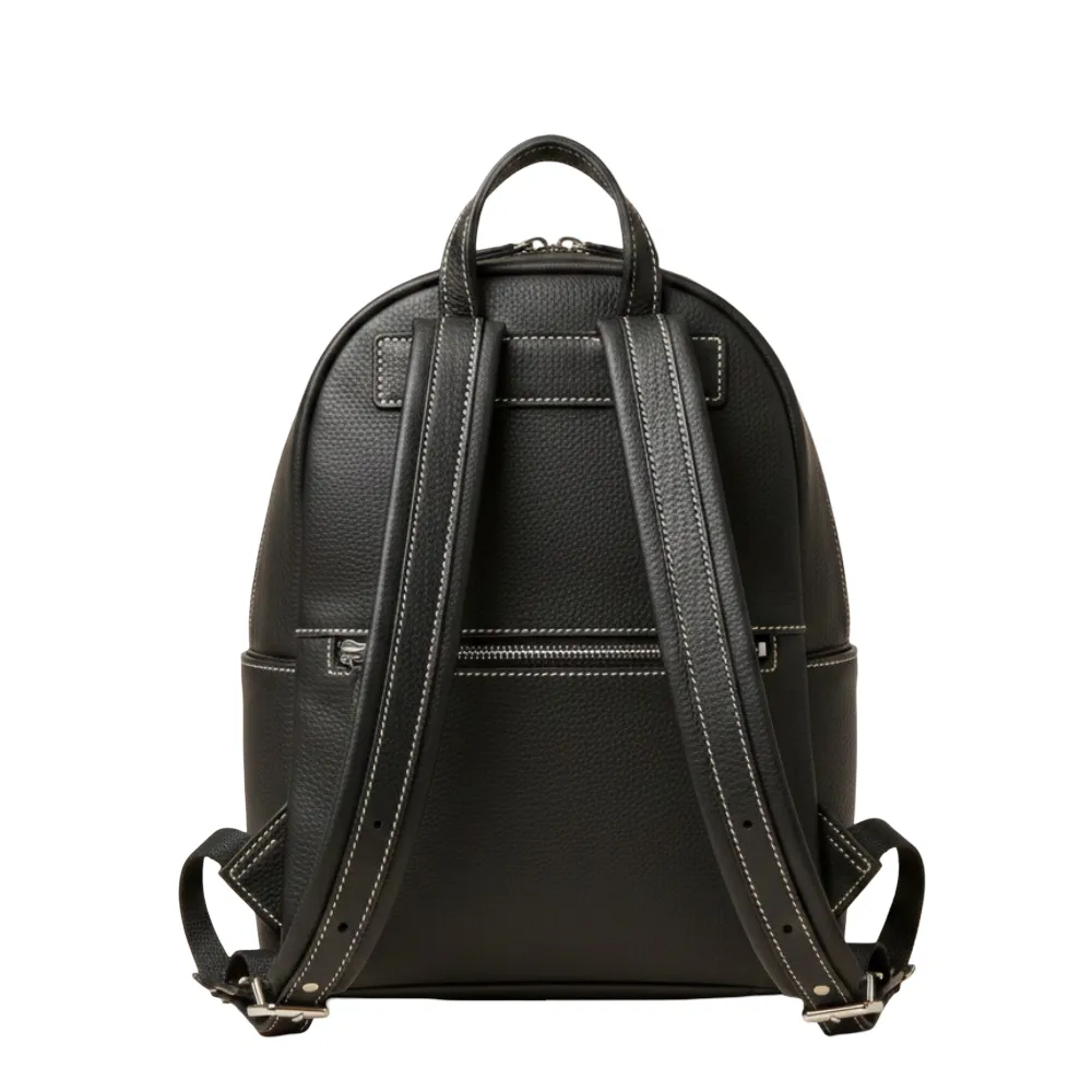 Navy-Blue Cowhide Leather Backpack by Jacket Field