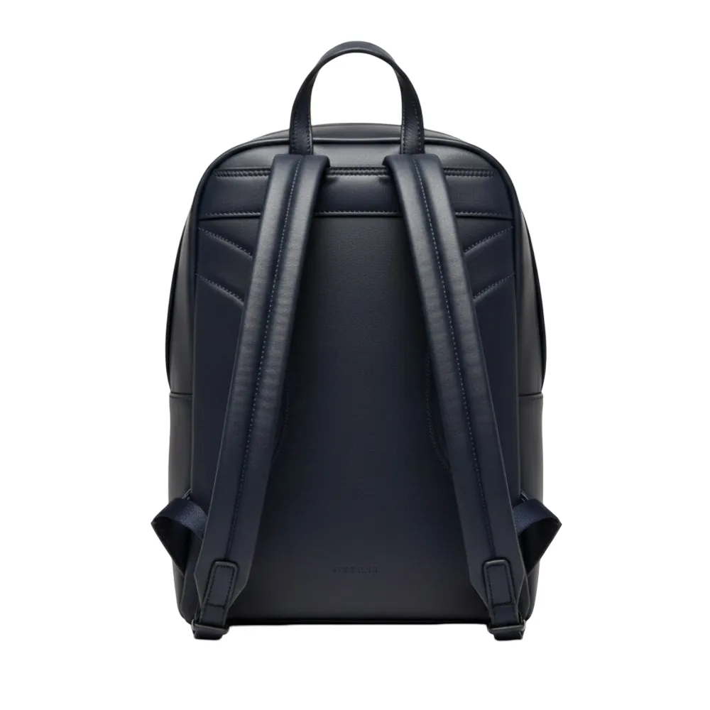 Men & Women Navy-Blue Cowhide Leather Backpack by Jacket Field