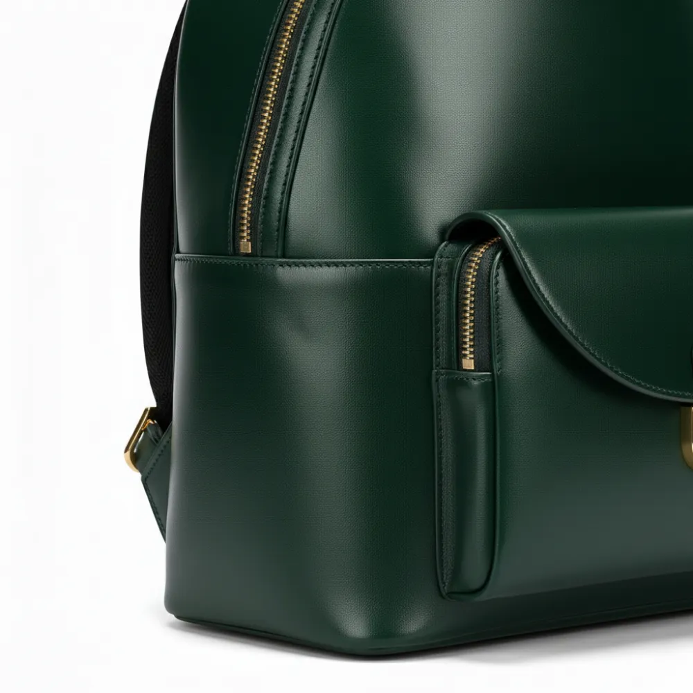 Women’s Green Leather Backpack by Jacket Field
