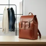 Unisex Black Genuine Cowhide Leather Backpack Laptop Bag by Jacket Field