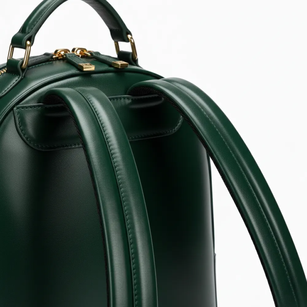 Women’s Green Leather Backpack by Jacket Field