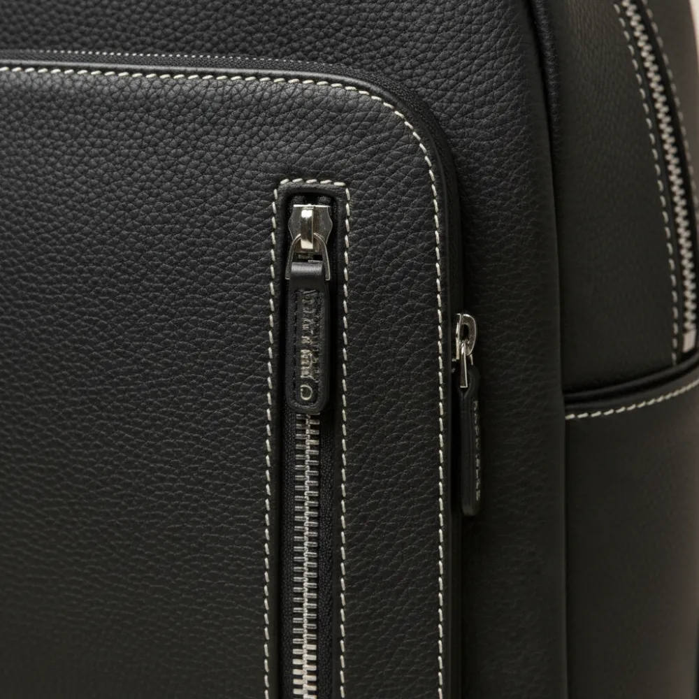 Navy-Blue Cowhide Leather Backpack by Jacket Field