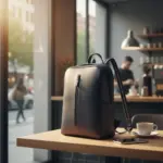 Men & Women Navy-Blue Cowhide Leather Backpack by Jacket Field