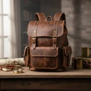 Men’s Vintage Brown Cowhide Leather Backpack by Jacket Field