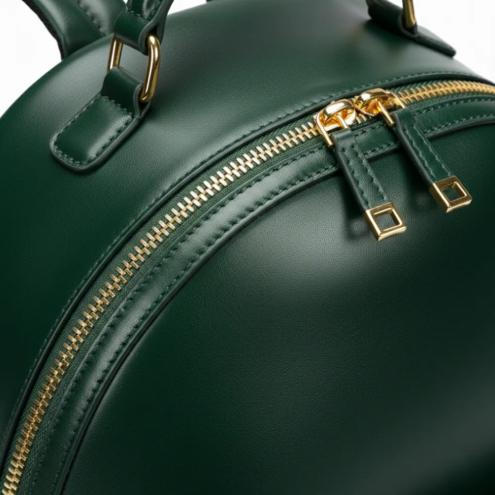 Women’s Green Leather Backpack by Jacket Field