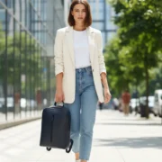 Men & Women Navy-Blue Cowhide Leather Backpack by Jacket Field