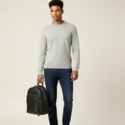 Navy-Blue Cowhide Leather Backpack by Jacket Field