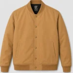 Men's Camel Brown Bomber Leather Jacket - Jacket Field 001