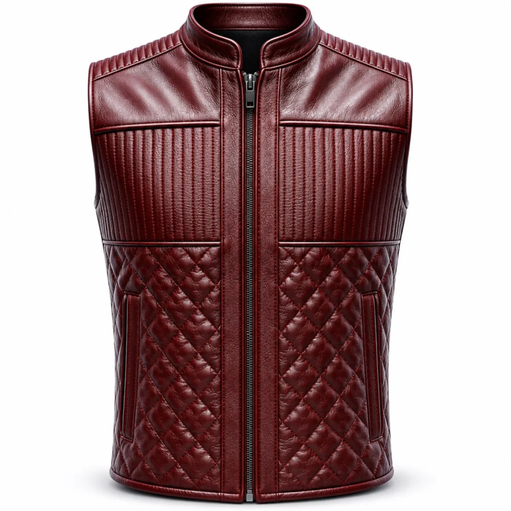 Men's Vest Leather Jacket — 100% Real Leather -jacket field 004