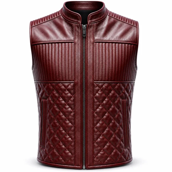 Men's Vest Leather Jacket — 100% Real Leather -jacket field 004