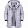 Men's puffer jacket: Warm Grey Winter Coat for Ultimate Comfort - jacket field 007