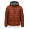 Men's Puffer Jacket – Rust Orange Windproof Hooded Winter Coat with Sherpa Lining - jacket field 008
