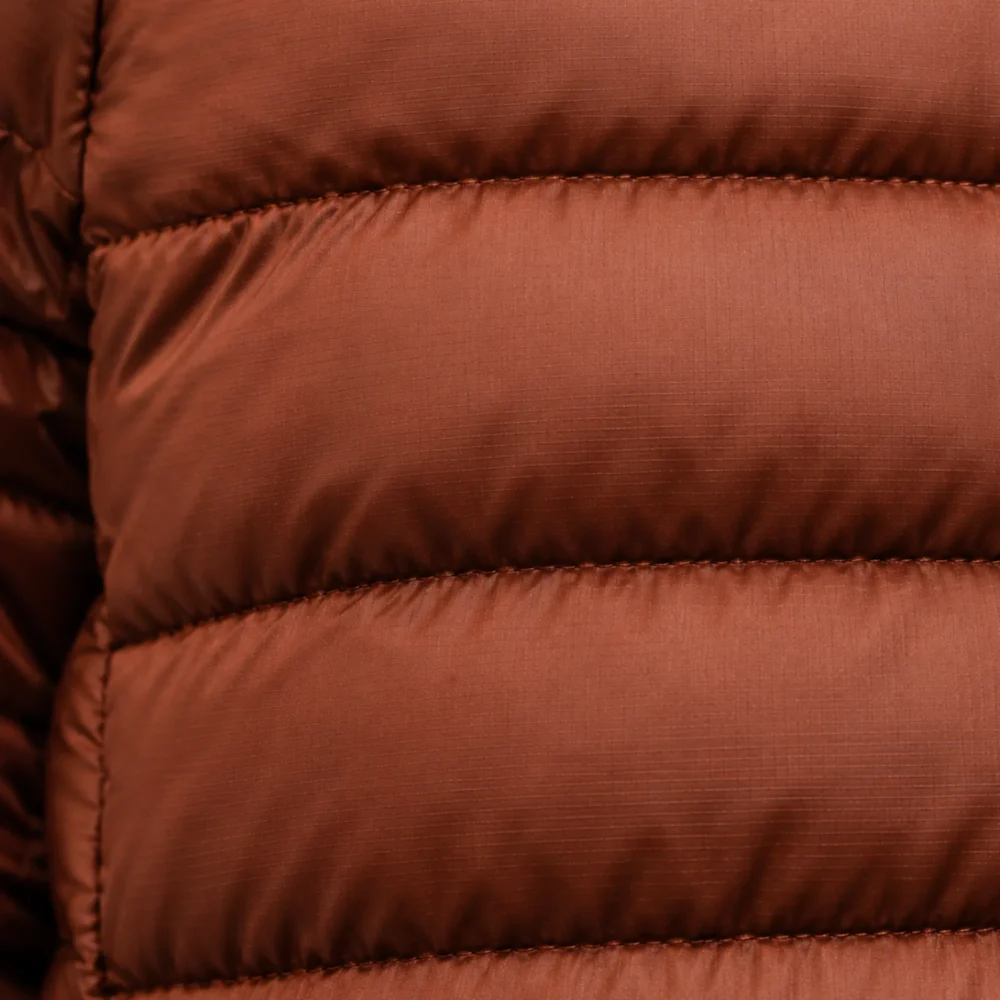 Men's Puffer Jacket Rust Orange Windproof Hooded Winter Coat with Sherpa Lining - jacket field 008