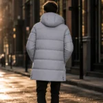 Men's puffer jacket: Warm Grey Winter Coat for Ultimate Comfort - jacket field 007