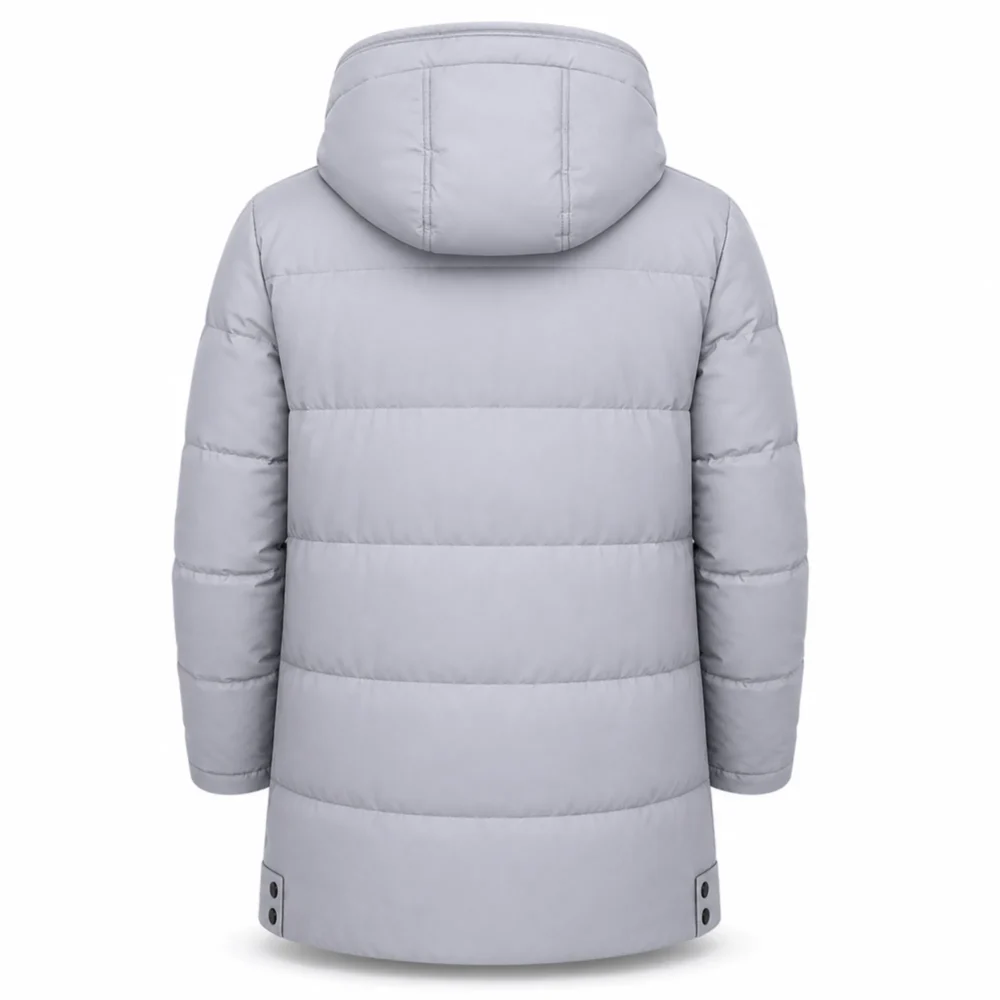 Men's puffer jacket: Warm Grey Winter Coat for Ultimate Comfort - jacket field 007