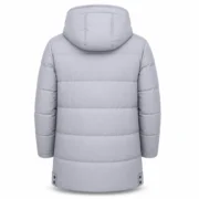Men's puffer jacket: Warm Grey Winter Coat for Ultimate Comfort - jacket field 007