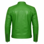 Best men motorcycle leather jacket – Stylish Green Cafe Racer Biker Gear - jacket field 006