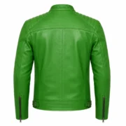 Best men motorcycle leather jacket – Stylish Green Cafe Racer Biker Gear - jacket field 006