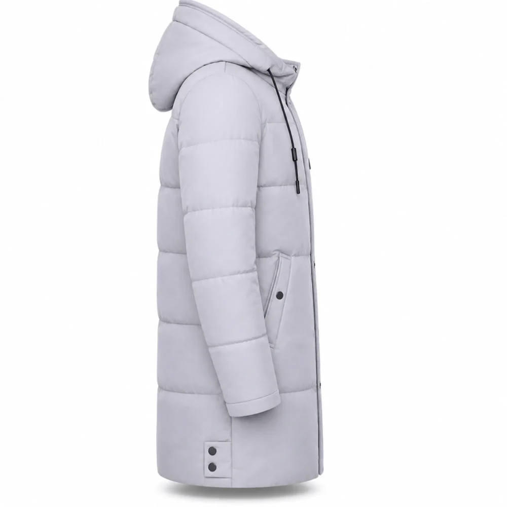Men's puffer jacket: Warm Grey Winter Coat for Ultimate Comfort - jacket field 007