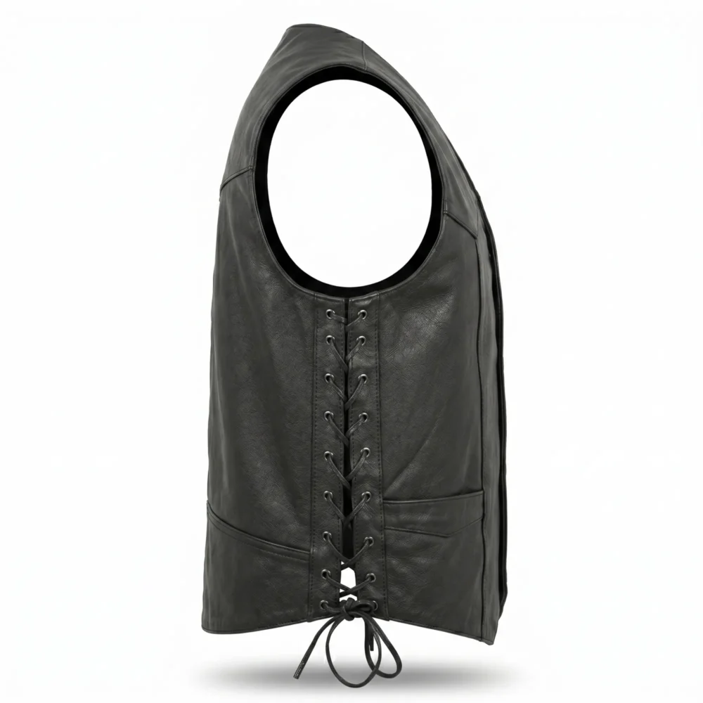 Men Leather Vest Western Style with Concealed Pockets - Jacket Field 003