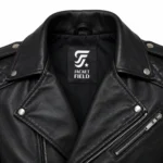 Black Real Leather men motorcycle jacket for Biker Style - jacket field 005